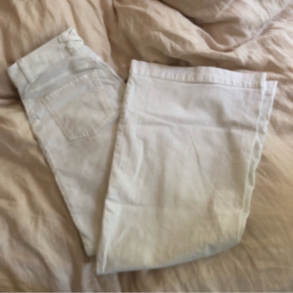 7 For All Mankind Wide Leg White Jeans